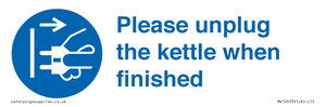 Please unplug the kettle when finished